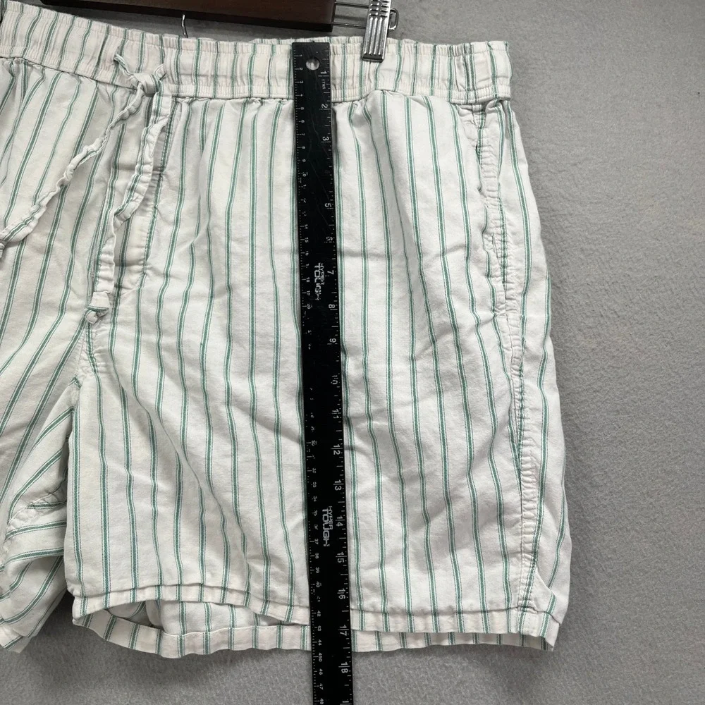 J Crew Pull On Shorts Mens XXL Red White Striped Cotton Preppy Oxford Lounge